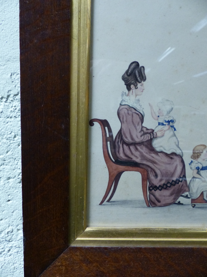 G.M.MATHEW. 19th.C.ENGLISH SCHOOL. A NAIVE FAMILY GROUP PORTRAIT SIGNED AND DATED 1831, WATERCOLOUR. - Image 19 of 27