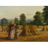 LATE 19th.C.ENGLISH SCHOOL. THE HAYFIELD, SIGNED INDISTINCTLY AND DATED, OIL ON CANVAS. 36 x 67cms.