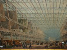 AN ANTIQUE LARGE FOLIO COLOUR PRINT OF CRYSTAL PALACE, AN INTERIOR VIEW. 72 x 99cms.