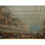 AN ANTIQUE LARGE FOLIO COLOUR PRINT OF CRYSTAL PALACE, AN INTERIOR VIEW. 72 x 99cms.