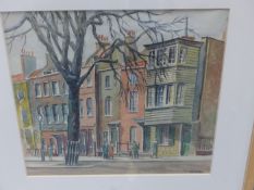 F.I. NAYLOR (1892-1982) ARR. CHURCH ROW, HAMPSTEAD, SIGNED WATERCOLOUR, 34 x 37cms.