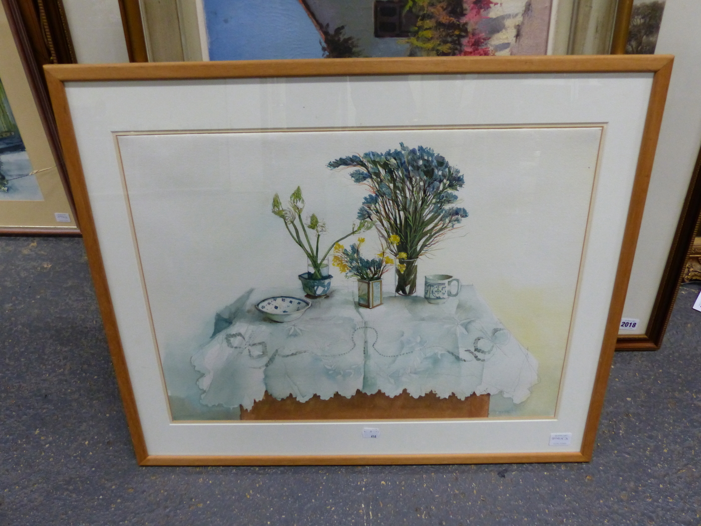 PAM TIPPETT (1950-). ARR. A STILL LIFE STUDY, SIGNED WATERCOLOUR. 36.5 x 27cms TOGETHER WITH TWO - Image 8 of 8