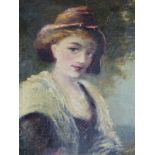 ENGLISH SCHOOL. PORTRAIT OF A LADY, OIL ON CANAS, UNSTRETCHED. 40 x 25cms.