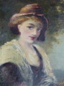 ENGLISH SCHOOL. PORTRAIT OF A LADY, OIL ON CANAS, UNSTRETCHED. 40 x 25cms.