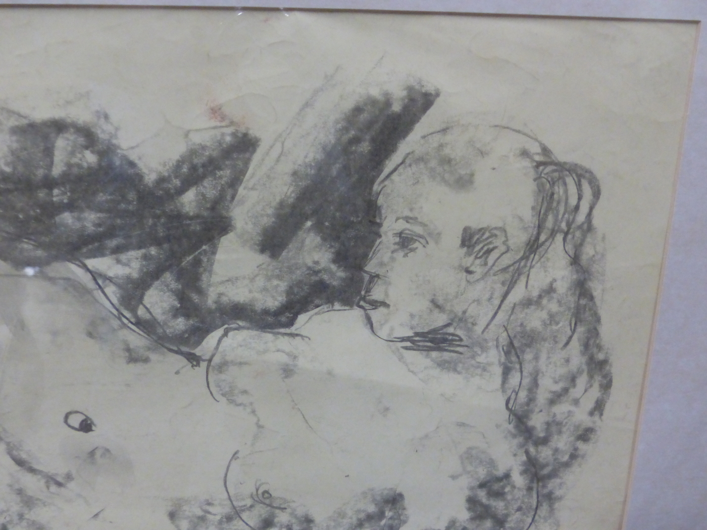THREE 20th.C.FIGURE STUDIES, TWO INDISTINCTLY SIGNED OR INSCRIBED, WATERCOLOUR AND PEN AND INK. - Image 10 of 12