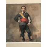 19th.C. ENGLISH SCHOOL. PORTRAIT OF A GENTLEMAN DRESSED AS A CAVALIER. INSCRIBED LANGHAM AND DATED