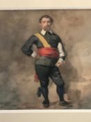 19th.C. ENGLISH SCHOOL. PORTRAIT OF A GENTLEMAN DRESSED AS A CAVALIER. INSCRIBED LANGHAM AND DATED