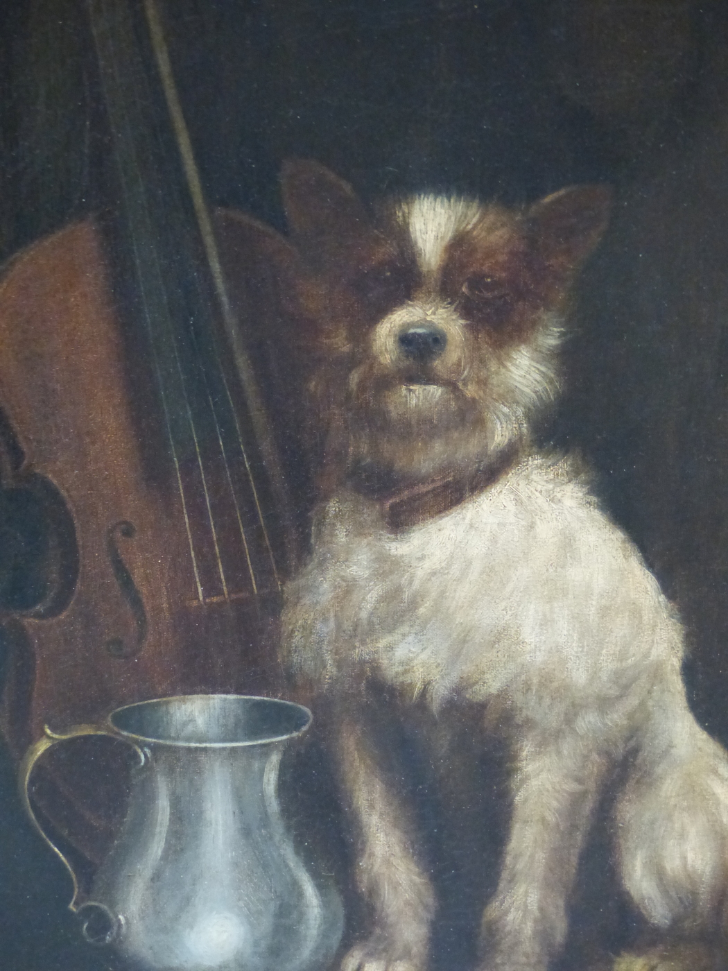 19th.C.ENGLISH SCHOOL. THE POSED TERRIER, OIL ON CANVAS. 62 x 46cms. - Image 2 of 10