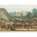 AFTER J SOLTARD. AN ANTIQUE HAND COLOURED PRINT ENTITLED THE CEREMONY OF THE PROCESSION ADMONTEM