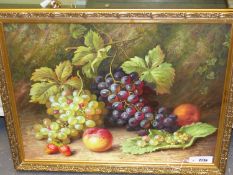 T.CASPERS. A DECORATIVE STILL LIFE OF FRUIT, SIGNED OIL ON CANVAS BOARD. 46 x 59cms.