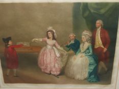 THREE EARLY 20th.C.COLOUR PRINTS AFTER 18th/19th.C.PAINTINGS. ALL SIGNED IN PENCIL ARTHUR L. COX,