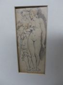 E. VEITH. (1858-1925) THE ADVANCE, SIGNED PENCIL DRAWING, MOUNTED BUT UNFRAMED. 13.5 x 5cms.