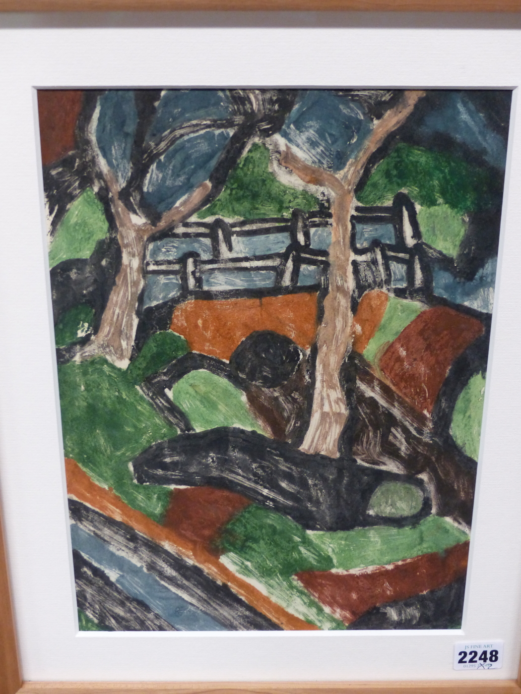 BRIGID WRIGHT 1939-2000 (ARR) TWO ABSTRACT LANDSCAPE VIEWS, WATERCOLOURS, 34 x 25cms. (2). - Image 3 of 4