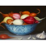 SIX DECORATIVE STILL LIFES AFTER THE OLD MASTERS BY VARIOUS HANDS, OIL ON BOARD. 33.5 x 41cms. (6)