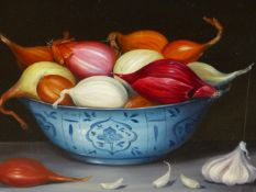 SIX DECORATIVE STILL LIFES AFTER THE OLD MASTERS BY VARIOUS HANDS, OIL ON BOARD. 33.5 x 41cms. (6)