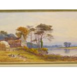 W. WILDE (19th.C.ENGLISH SCHOOL). A PAIR OF COUNTRY LANDSCAPES. SIGNED, WATERCOLOUR. 17 x 24.5cms (