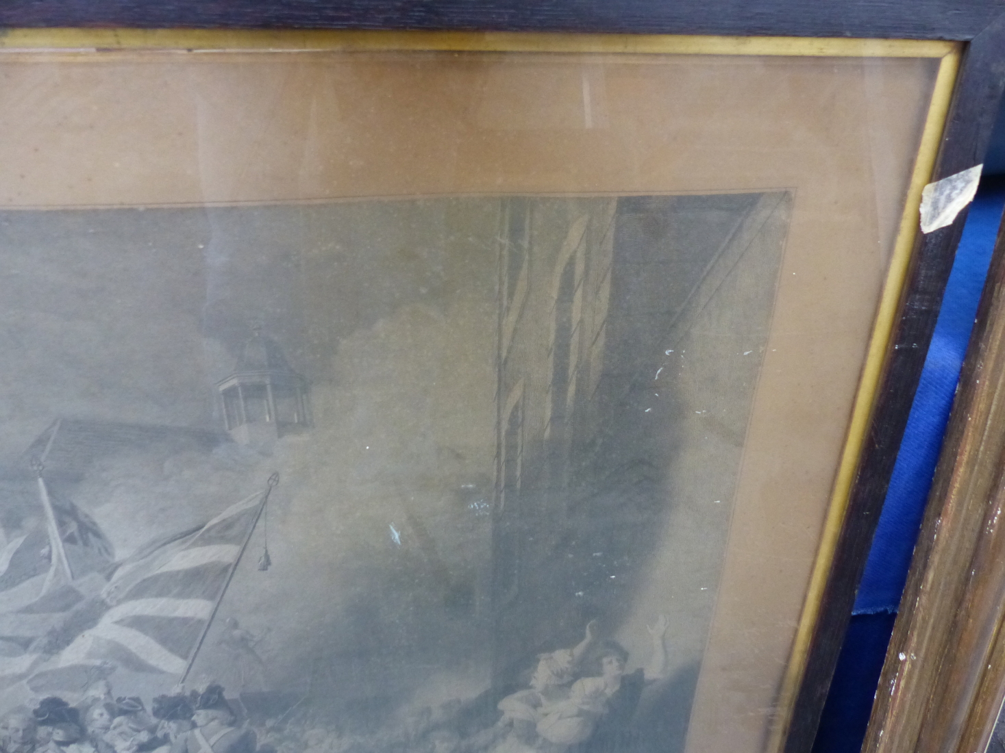 AN ANTIQUE FOLIO PRINT. THE DEATH OF MAJOR PIERSON AFTER J.S. COPLEY 68 x 90cms. - Image 3 of 3