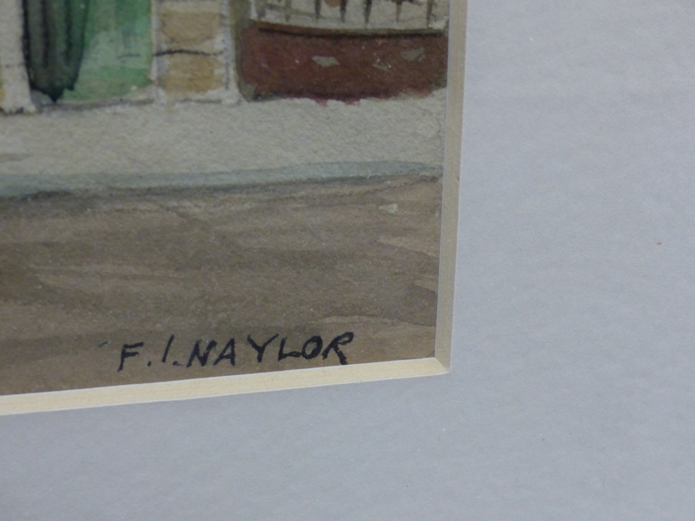 F.I. NAYLOR (1892-1982) ARR. CHURCH ROW, HAMPSTEAD, SIGNED WATERCOLOUR, 34 x 37cms. - Image 2 of 6