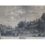 AFTER THOMAS STOTHARD. PILGRIMAGE TO CANTERBURY, ANTIQUE FOLIO PRINT. 36.5 x 99cms. TOGETHER WITH