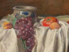 GEORGE WEISSBORT. (1928-2013). ARR. STILL LIFE, SIGNED. OIL ON CANVAS LAID DOWN. 46 x 55cms.