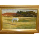 ARTHUR LEMON. (1850-1912) OUT TO PASTURE, NEW FOREST, OIL ON PANEL. 12 x 19cms.