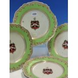 SETS OF SIX FLIGHT, BARR AND BARR, WORCESTER ARMORIAL DINNER AND SOUP PLATES, THE ARMORIALS WITHIN