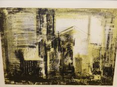 JOHN PIPER (1903-1992). ARR. ARCHITECTURAL VIEW, PENCIL SIGNED AND NUMBERED 59/70 COLOUR PRINT 57