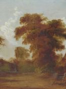 19th.C.ENGLISH SCHOOL. A COUNTRY TRACK, OIL ON CANVAS. 35.5 x 30cms.