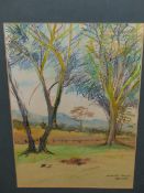 E. BOSTOCK. 20th.C. ARR. MOMBOSELLI KENYA, SIGNED PASTEL AND WATERCOLOUR. 43.5 x 29cms.