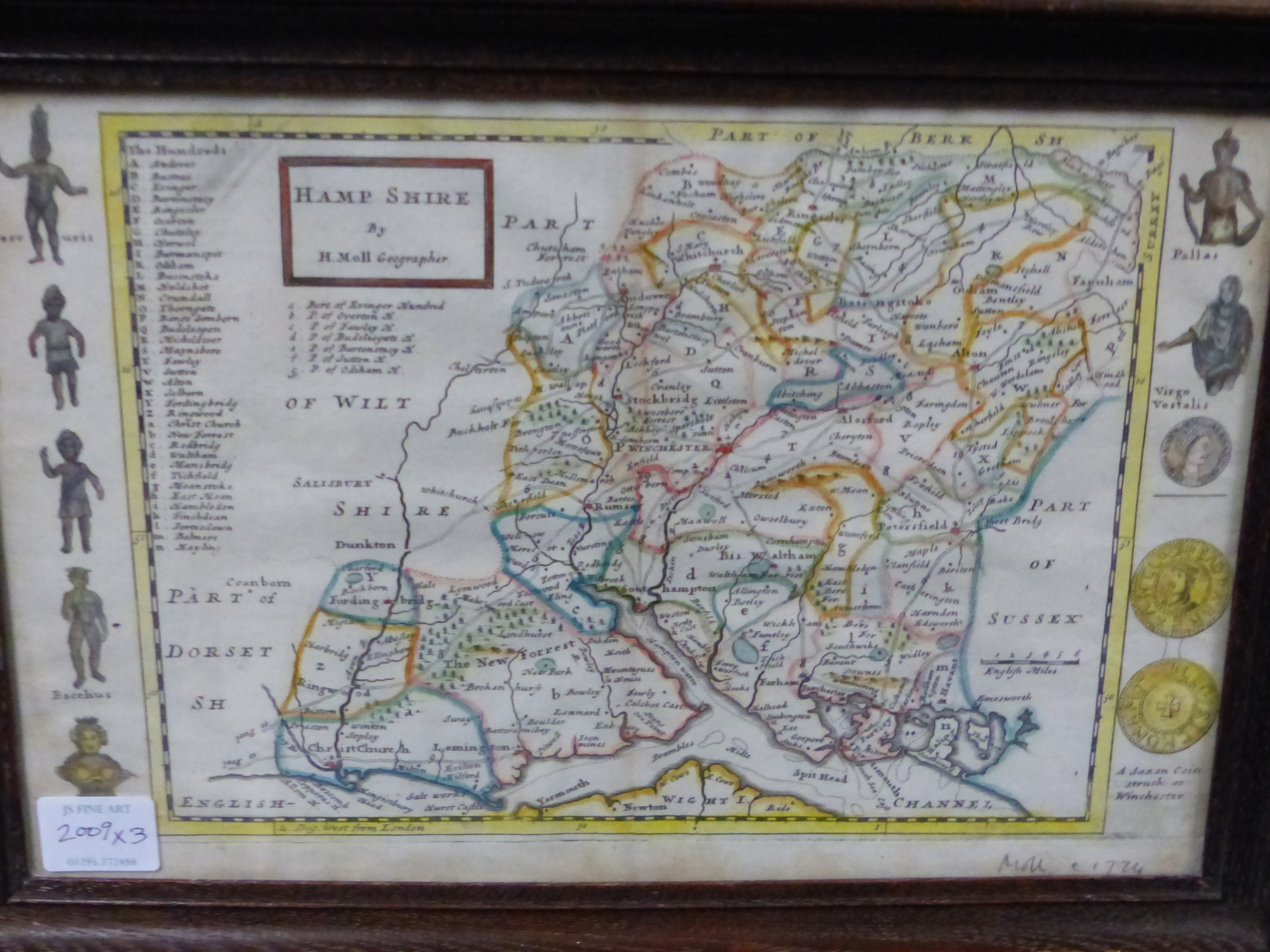AFTER JOHN OGILBY. AN ANTIQUE HAND COLOURED MAP, THE ROAD FROM DARTMOUTH TO MINEHEAD 35 x 46cms - Image 2 of 3