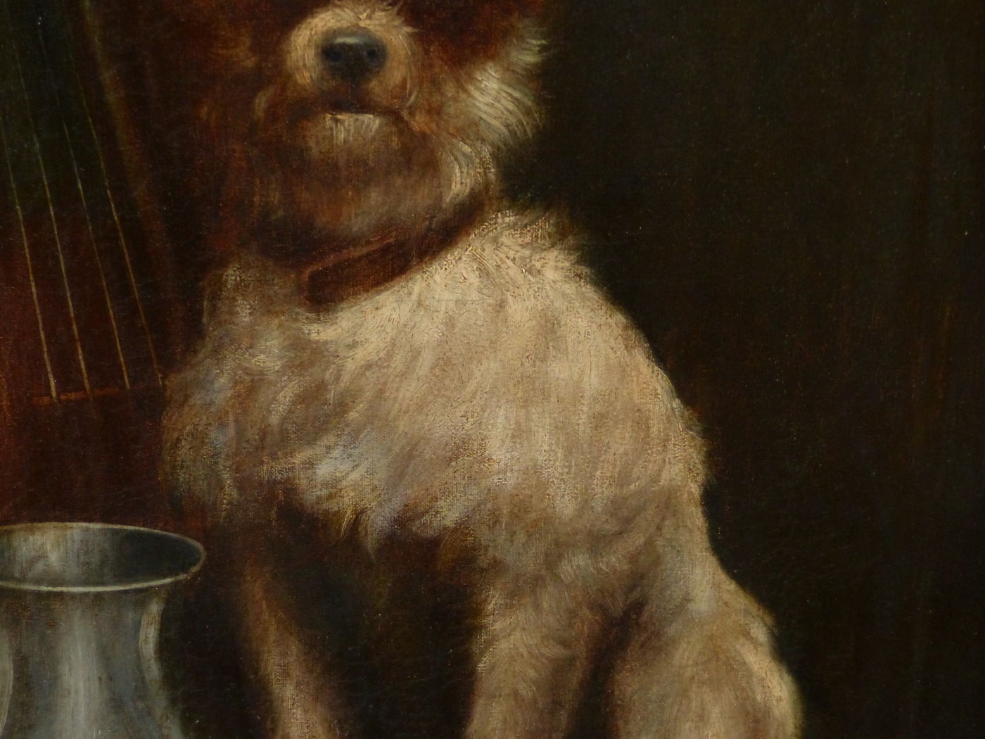 19th.C.ENGLISH SCHOOL. THE POSED TERRIER, OIL ON CANVAS. 62 x 46cms. - Image 7 of 10