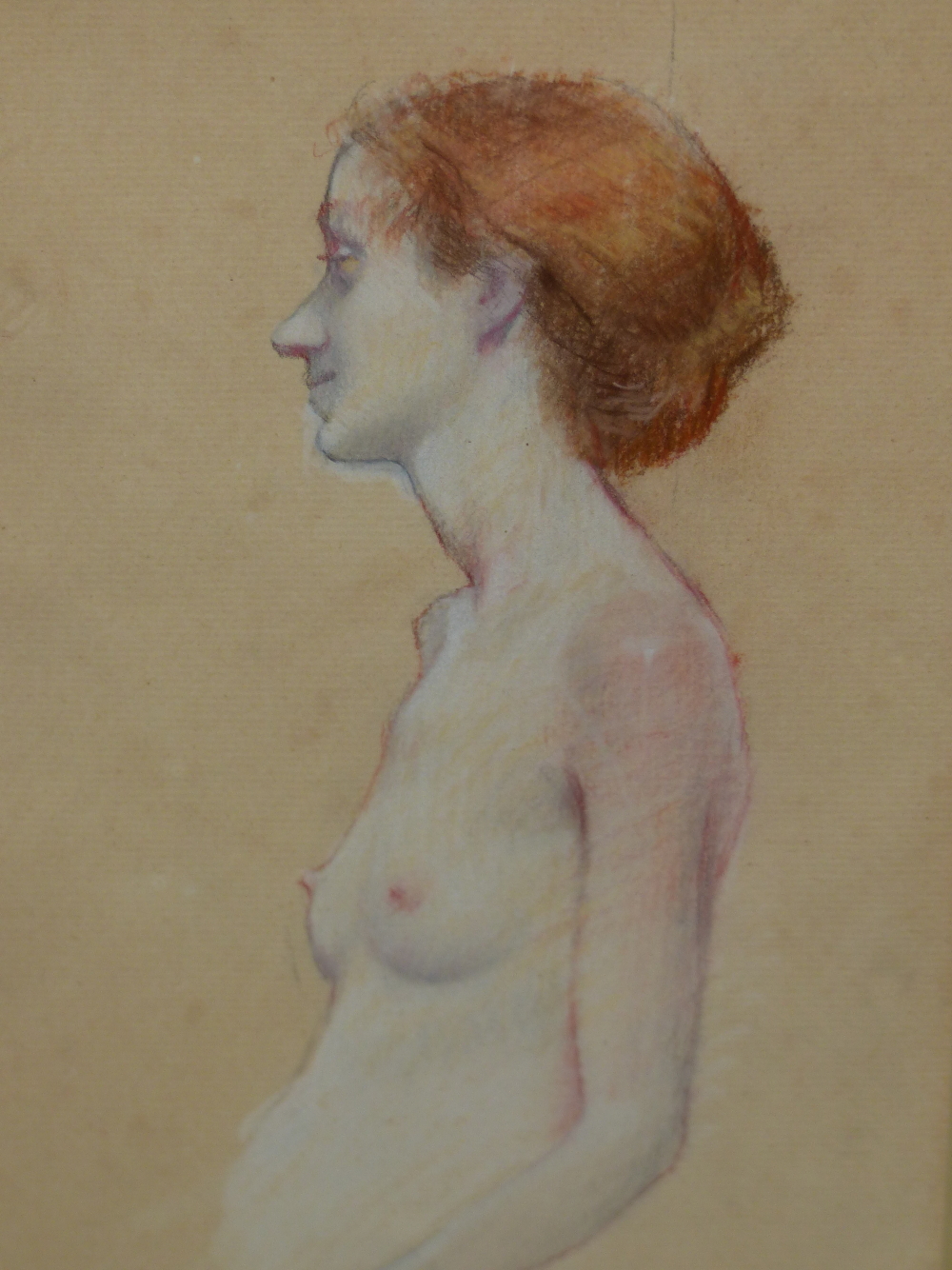 AARON SHIKLER (1922-2015) ARR. HALF LENGTH NUDE STUDY, INITIALLED AND DATED 1982, GALLERY LABEL