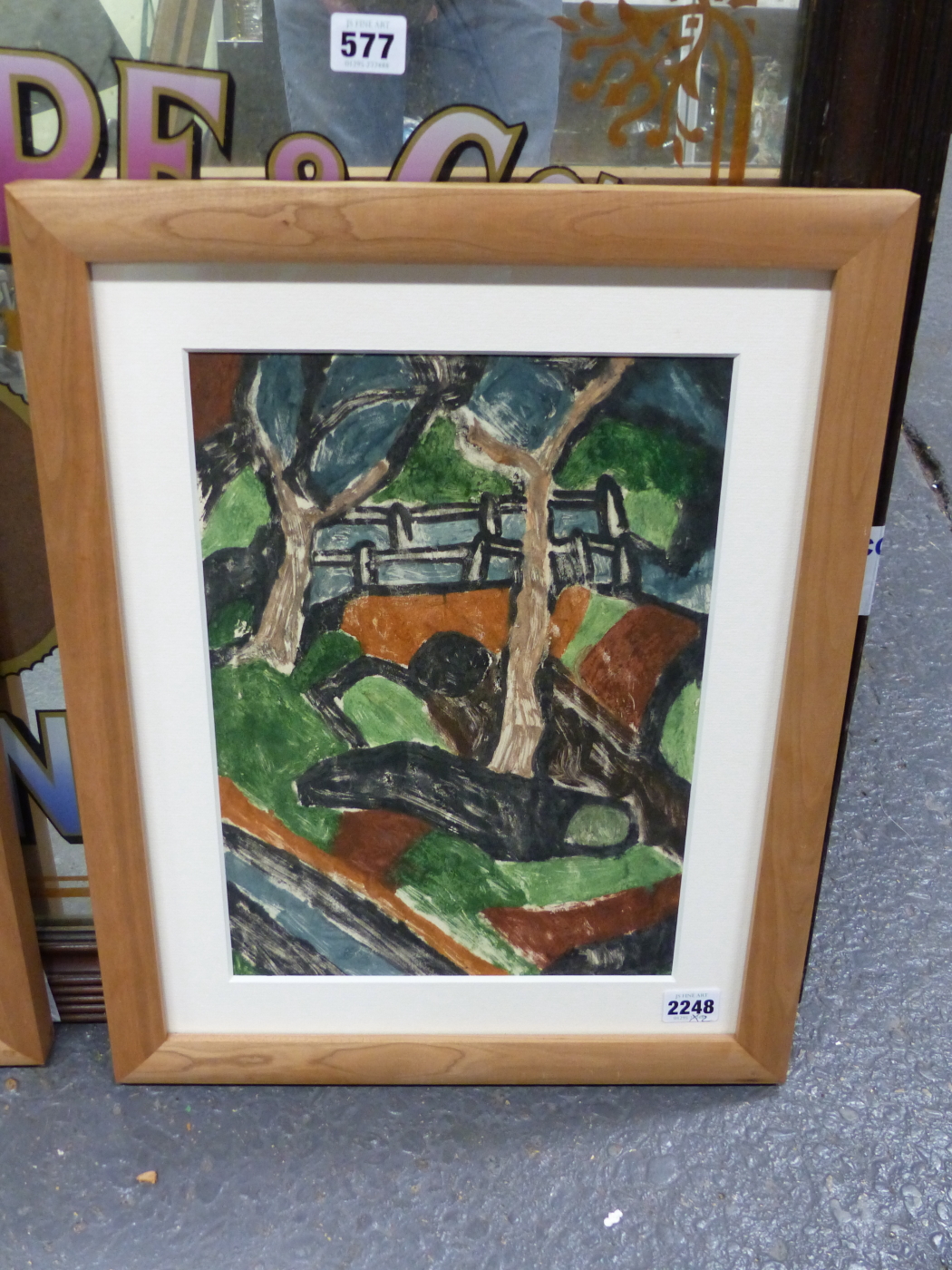 BRIGID WRIGHT 1939-2000 (ARR) TWO ABSTRACT LANDSCAPE VIEWS, WATERCOLOURS, 34 x 25cms. (2). - Image 4 of 4