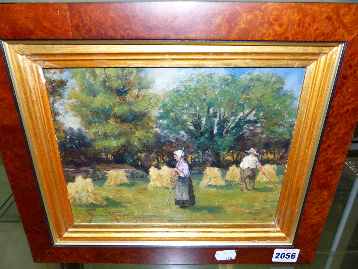 H. FULTON MARTIN. (19th/20th.C.SCHOOL) THE HARVEST, SIGNED AND DATED 1891, OIL ON CANVAS. 20 x - Image 2 of 5