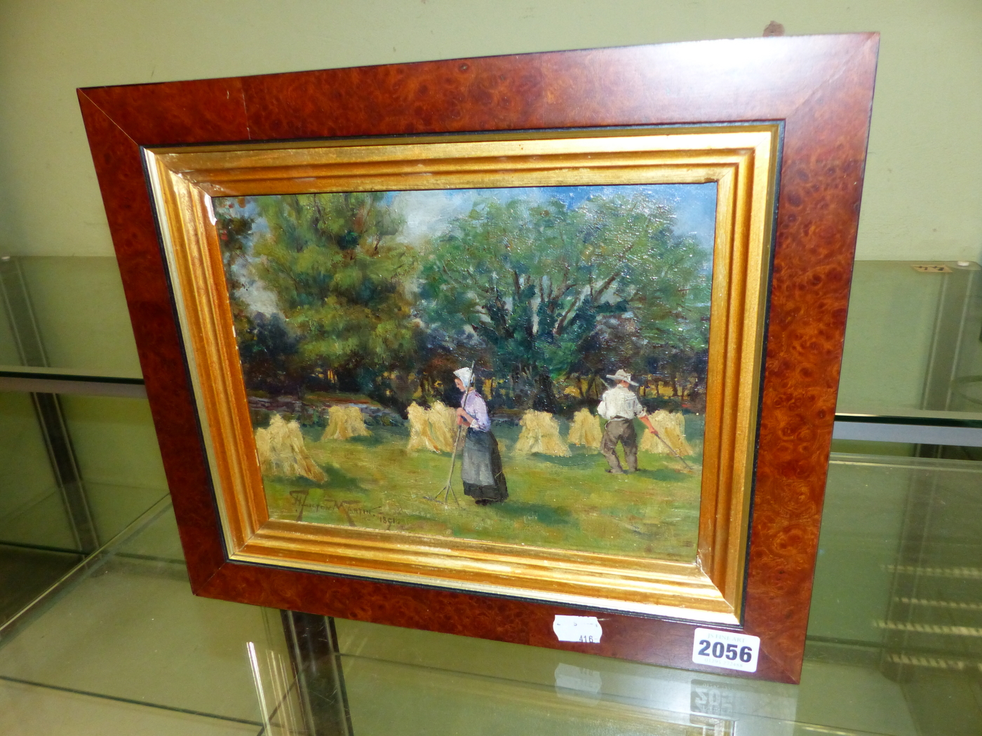 H. FULTON MARTIN. (19th/20th.C.SCHOOL) THE HARVEST, SIGNED AND DATED 1891, OIL ON CANVAS. 20 x - Image 3 of 5