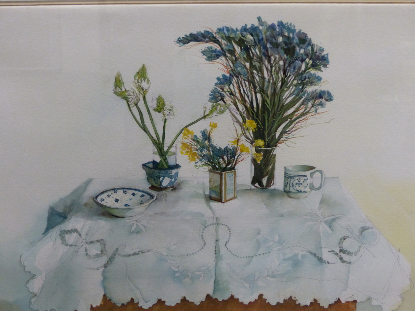 PAM TIPPETT (1950-). ARR. A STILL LIFE STUDY, SIGNED WATERCOLOUR. 36.5 x 27cms TOGETHER WITH TWO - Image 7 of 8