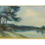 J. KLEIN V. DIEPOLD. (1868-1947). ARR. LAKE VIEW, SIGNED WATERCOLOUR 33 x 42cms.