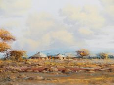 FRANCOIS BADENHORST (1980-) ARR. TWO SOUTH AFRICAN LANDSCAPES, OILS ON BOARD, LARGEST 36 x 46cms.
