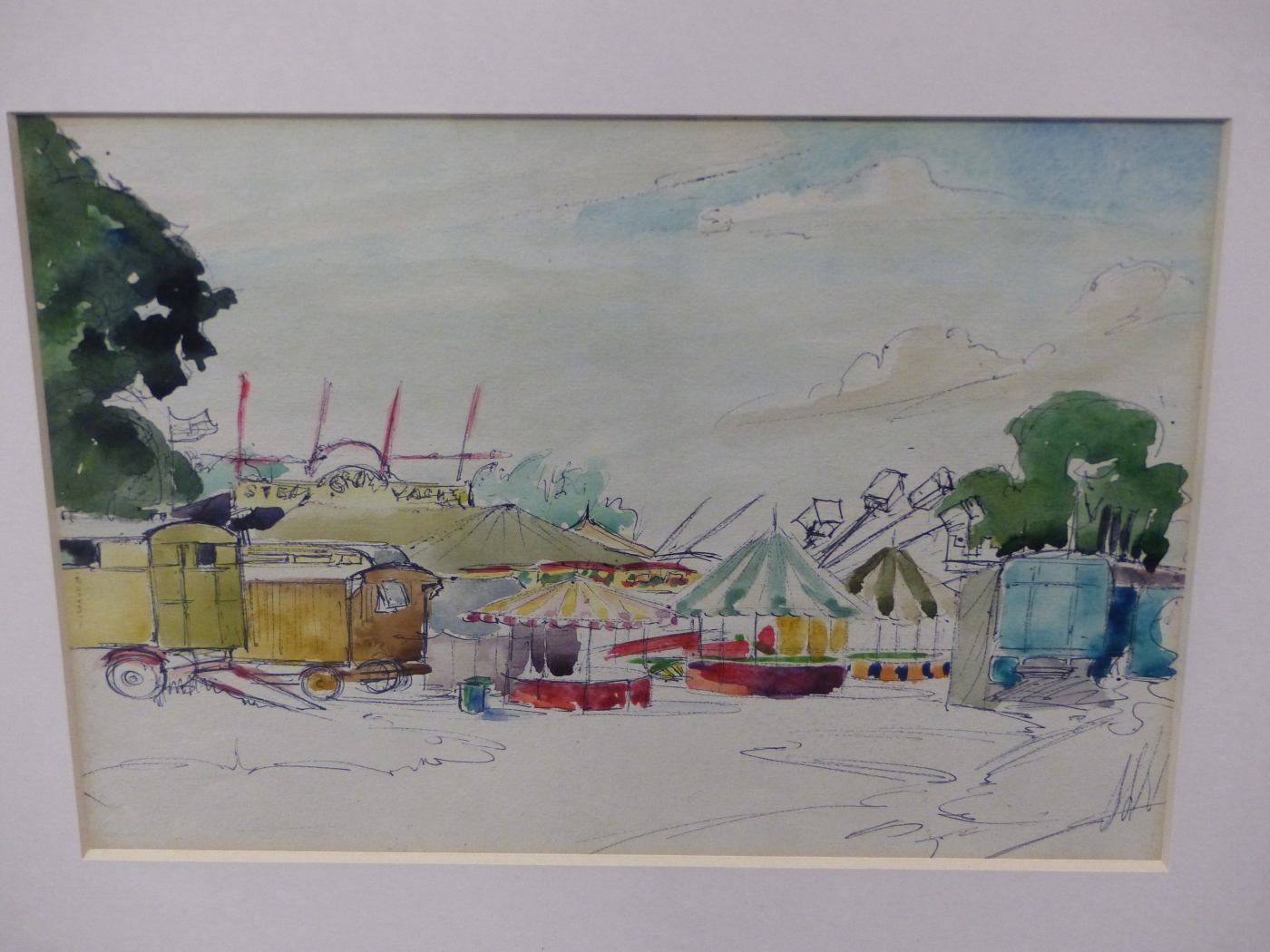 SYLVIA A. ALDBURGHEM. 20th.C. ARR. HAMPSTEAD FAIR, TWO WATERCOLOURS, LARGEST. 26 x 34.5cms (2). - Image 2 of 5
