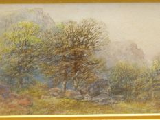 PETER DEAKIN. LATE 19th.C.ENGLISH SCHOOL. NEAR TREMADOC, SIGNED WATERCOLOUR. 16 x 24cms.