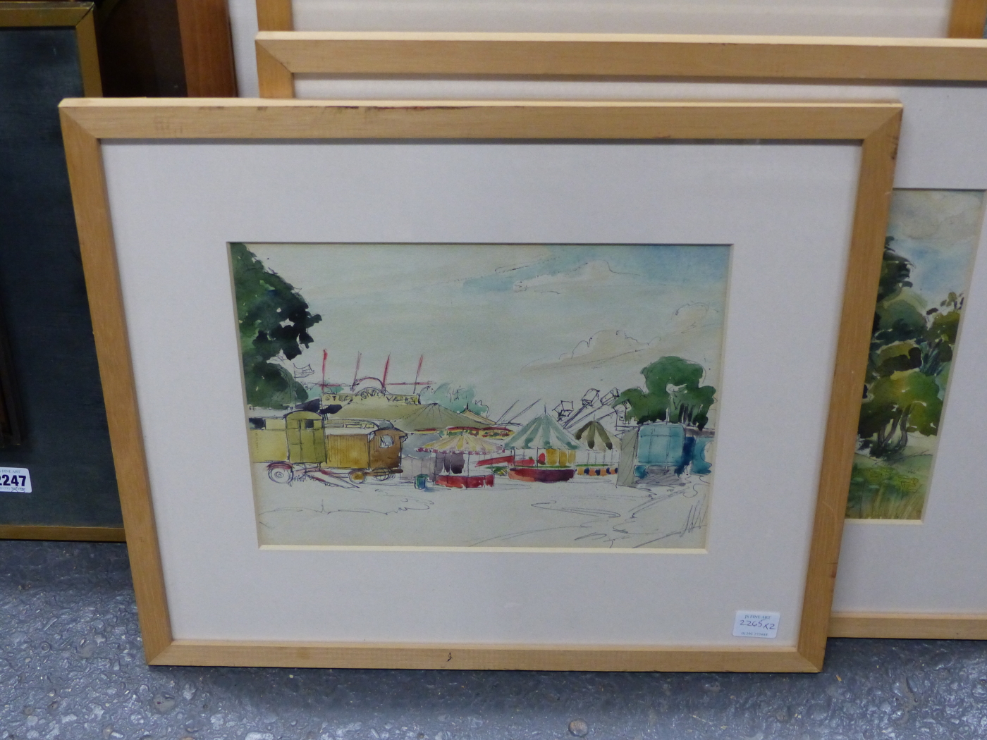 SYLVIA A. ALDBURGHEM. 20th.C. ARR. HAMPSTEAD FAIR, TWO WATERCOLOURS, LARGEST. 26 x 34.5cms (2). - Image 3 of 5