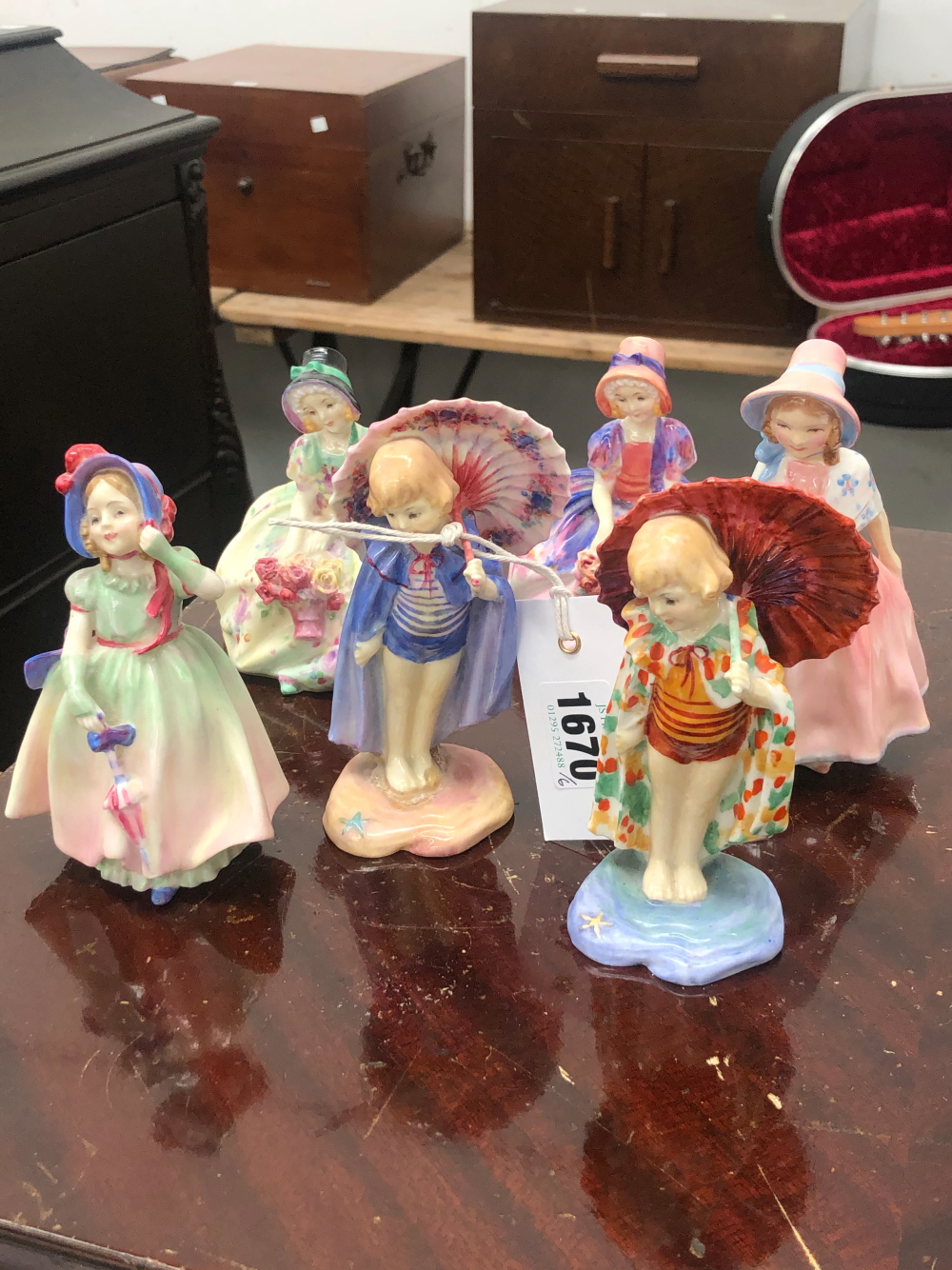 SIX ROYAL DOULTON FIGURES: TWO EACH OF BOBETTE AND MONICA, BABIE AND LILY, THE TALLEST. H 13cms. - Image 67 of 67