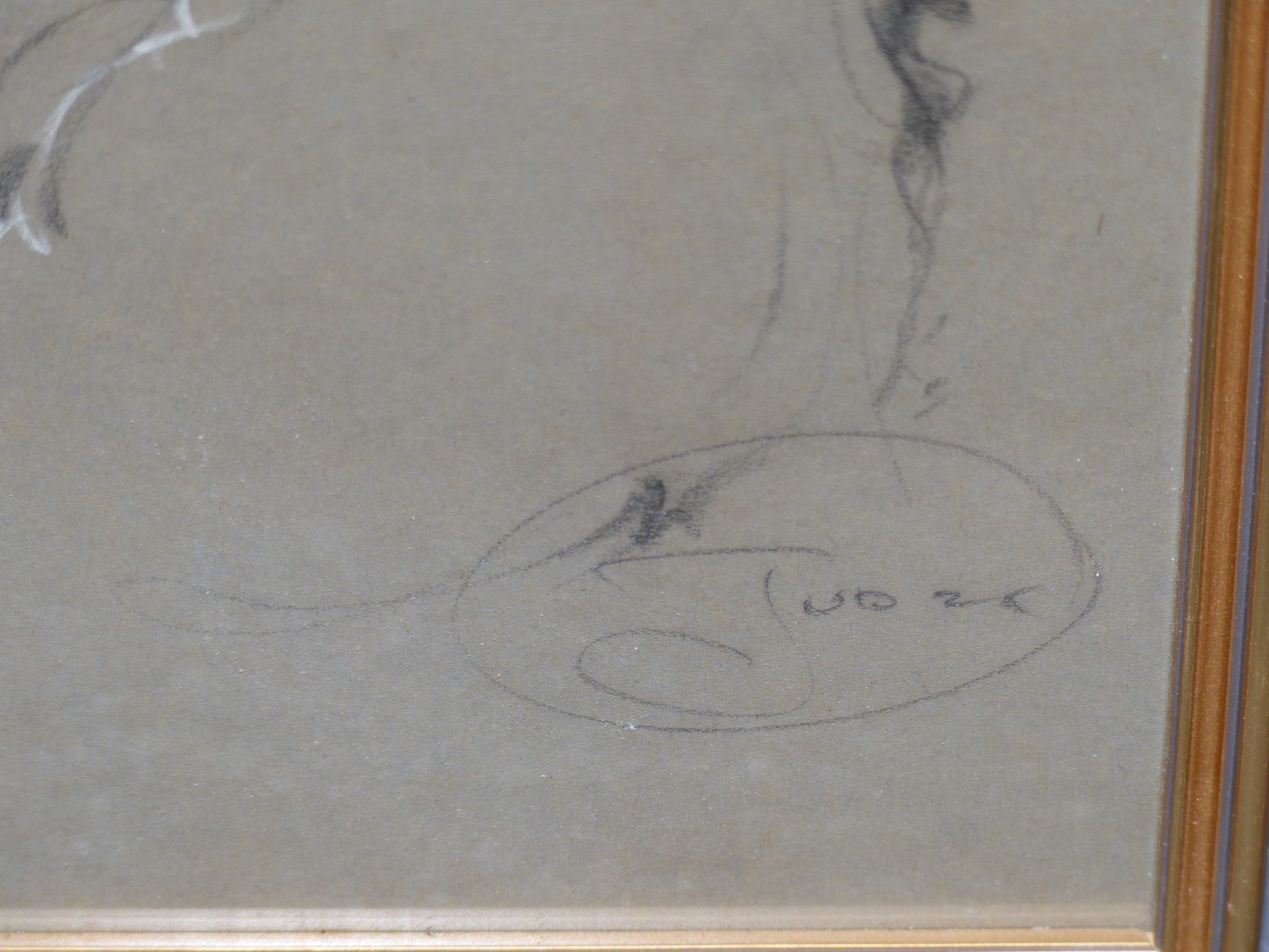 20th.C.ENGLISH SCHOOL. TWO PORTRAITS OF CHILDREN, INDISTINCTLY SIGNED AND DATED, CHALK DRAWINGS. - Image 4 of 8