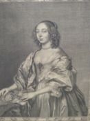GROUP OF FIVE OLD MASTER AND LATER PRINTS TO INCLUDE TWO PORTRAITS AFTER VAN DYCK 36 x 28cms AND