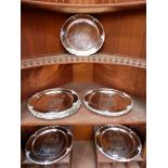 TEN SILVER PLATED PLATTERS WITH ROYAL CRESTS.