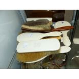 A QUANTITY OF IVORY BACKED BRUSHES ETC.