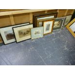 A QUANTITY OF DECORATIVE PRINTS AND PICTURES. (10)