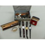 A COLLECTION OF WATCHES TO INCLUDE A VERITY PRESENTATION WRIST WATCH, ROTARY, TREBEX, NEWMARK 52,