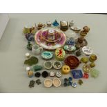 TRINKET BOXES, MINIATURE CHINA WARES ETC.