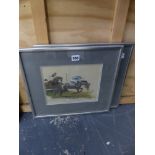 TWO HORSE RACING WATERCOLOURS, BY JOHN BOARD.